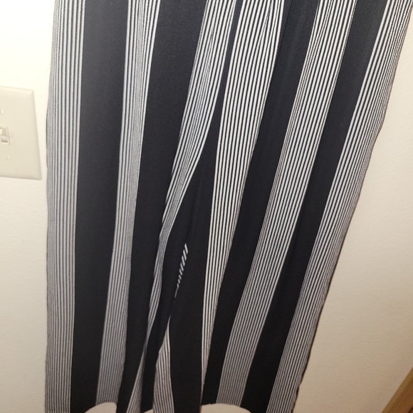 As U Wish Black & White Striped Wide Leg Romper - Picture 10 of 16